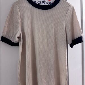 Cream and Black T-Shirt